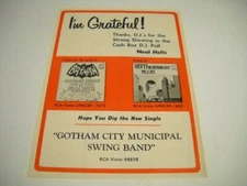 NEAL HEFTI in GOTHAM CITY with BATMAN says I'm Grateful! 1966 Promo Poster Ad