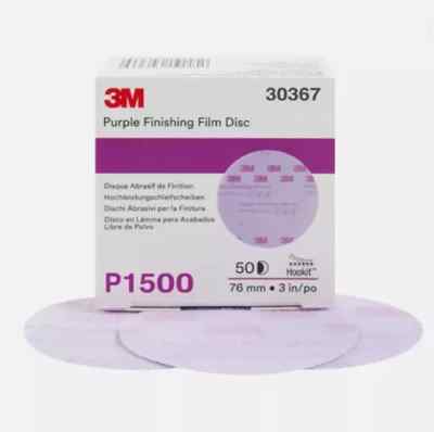 For 3M 30367 260L Hookit Purple Finishing Film Disc 3 inch P1500 Grit 50Per/Box