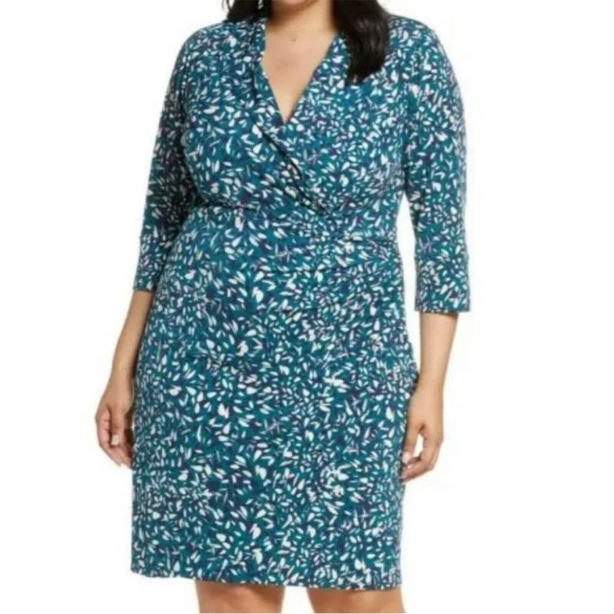 eliza j green wrap dress Eliza J Green Floral and Bird Print Belted Dress- Size 14