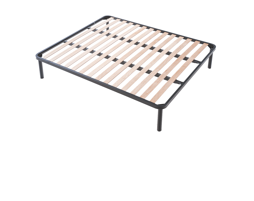 Iron Slatted Bed Base APPLE Beechwood Slats Double 4ft4" x 6ft3" (135 X