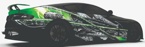 Calcomanías gráficas envolventes laterales verdes para remolque de auto camión 2-60" - Imagen 2 de 2