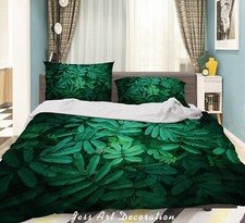3D Green Leaves Quilt Cover Set Duvet Cover Bedding Pillowcases
