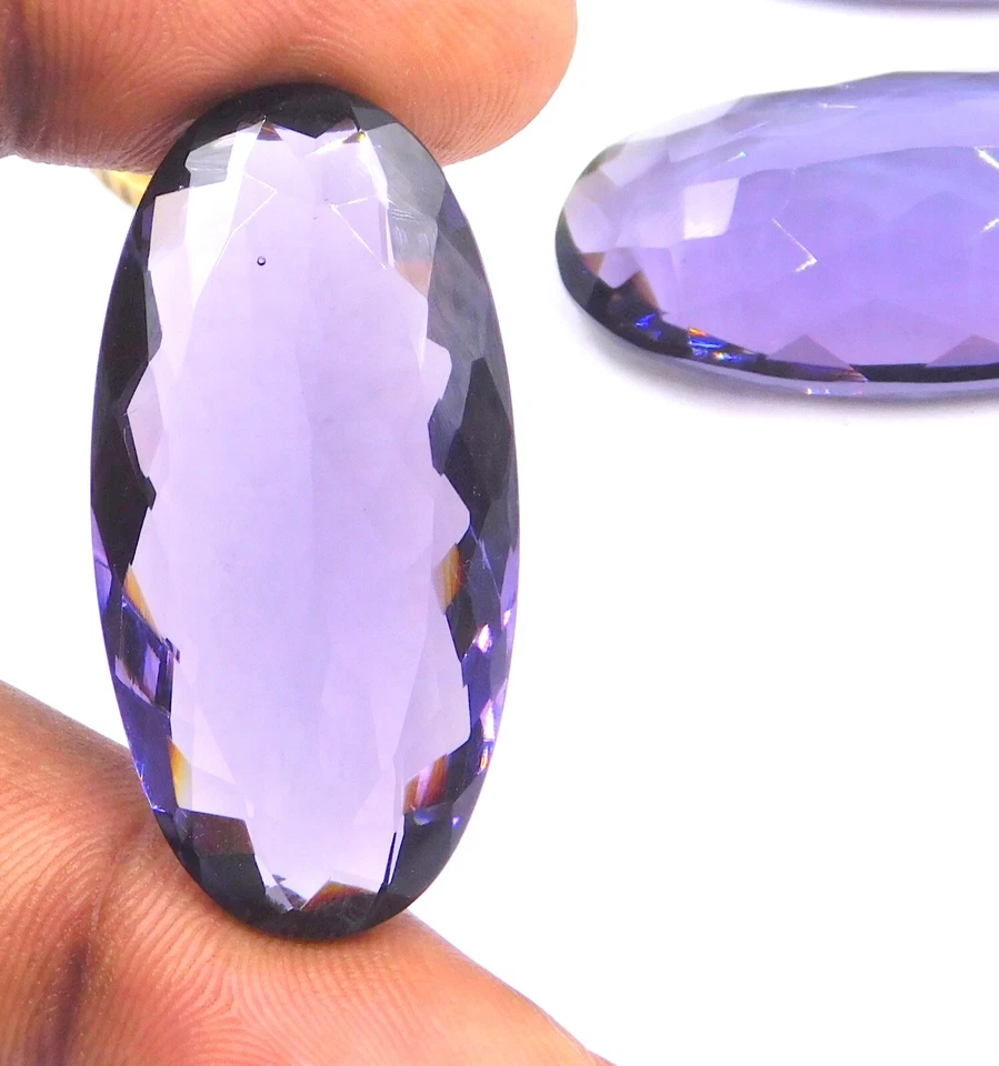 Lab Created Amethyst Oval Cut Loose Gemstone 20X40 MM For Pendant Stone P-1142 - Image 3 of 4