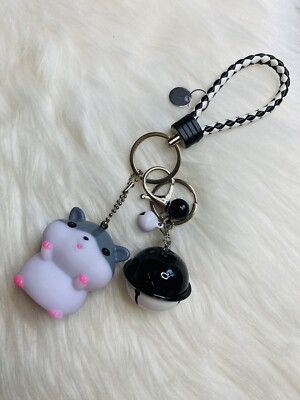 Cute Hamster Keychain Bag Charm With Bell Car Key Charm Key ring