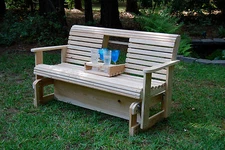 5' CYPRESS Wood Wooden FREESTANDING GLIDER SLIDER PORCH YARD BENCH SWING USA