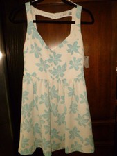 NWT M ZARA TROPICAL FLORAL TUNIC DRESS BLUE AND WHITE SUNDRESS BEACH SHIFT