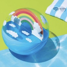 Inflatable Rainbow Beach Ball Pool Toy Water Toy Summer Game Clouds Party 17.5  