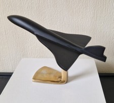 Retro Jet Age Metal Delta-Wing Aircraft Futurist Desk Display Ornament