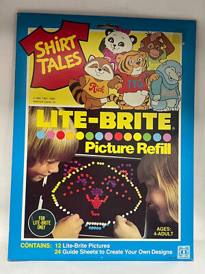 Lite-Brite Shirt Tales Guide Sheets Picture Refill Vintage 12 RARE Hasbro 5481