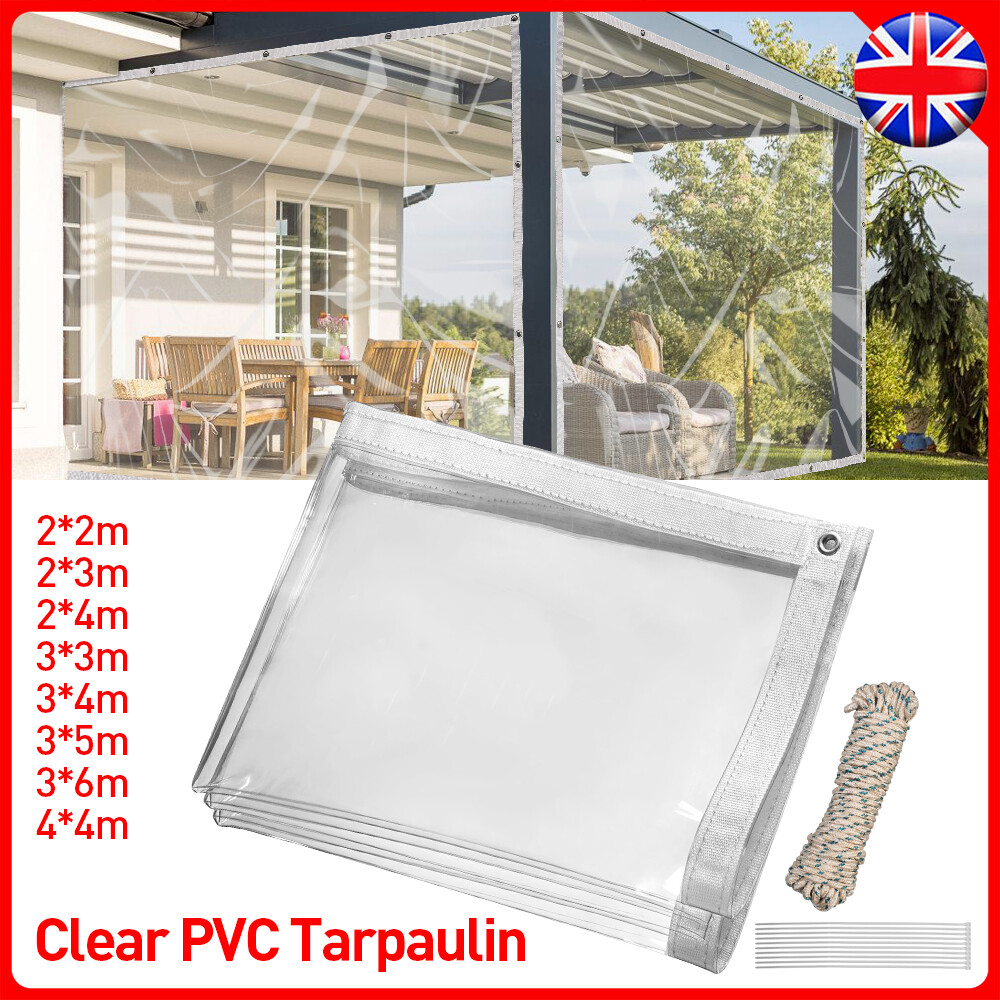 400gsm Heavy Duty Waterproof PVC Tarpaulin Transparent Garden Plant
