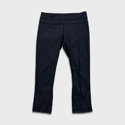 Lululemon Run Inspire Crop II Womens Size 6 Black Athletic Sports Yoga Leggings