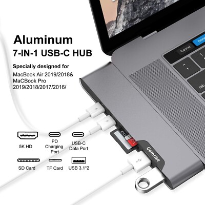 USBC Adapter for MacBook Pro, Type C Hub Adaptor Docking Station Thunderbolt PD