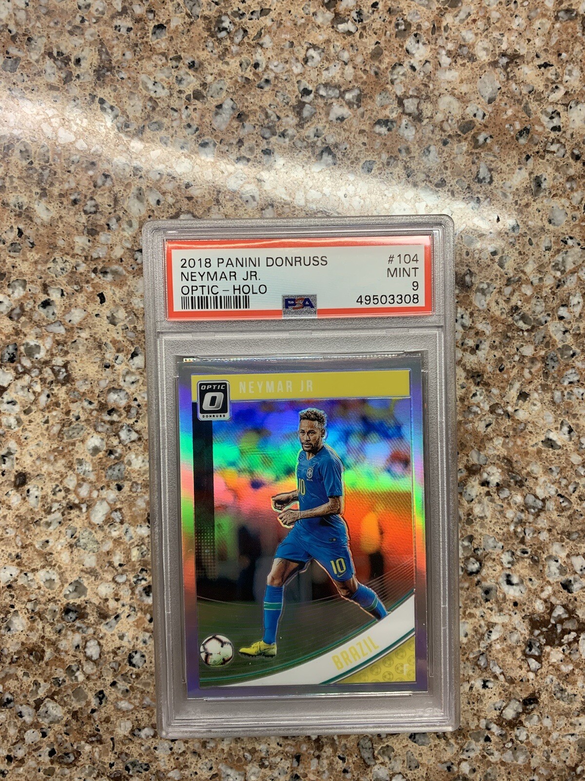 NEYMAR JR. PSA 9 2018 PANINI DONRUSS OPTIC SOCCER #104 HOLO BRAZIL LOW POP