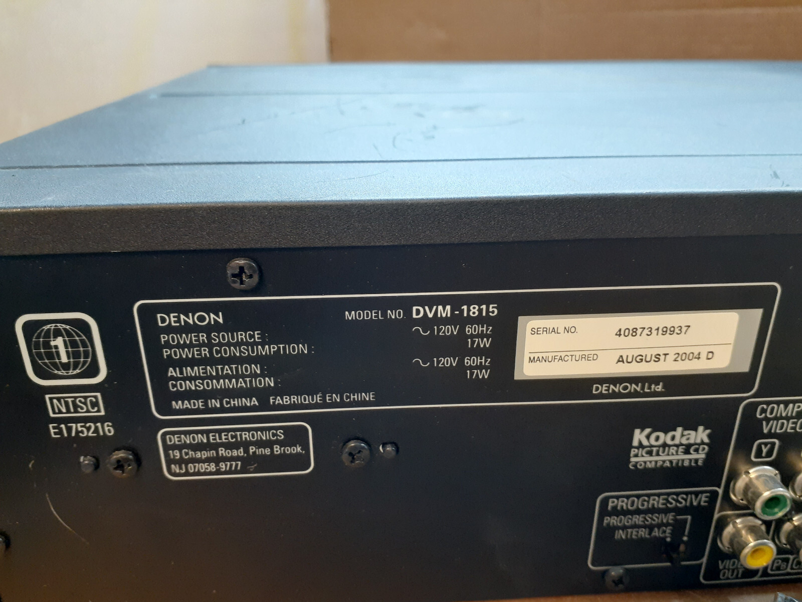 Denon DVM1815 DVD Video 5Disc Carousel Auto Changer Player No