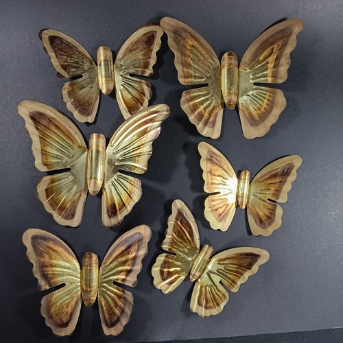 Mid Century Brass Butterfly Set, Wall Art, Organic, Nature Inspo Decor, Vintage