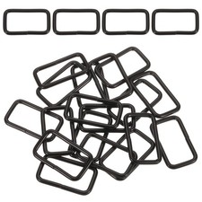18Pcs Metal Rectangle Ring Buckles, 4/5" x 1 1/2" Square Strap, Black