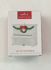 2024 Hallmark Joy To The World White Piano Keepsake Magic Christmas Ornament NEW