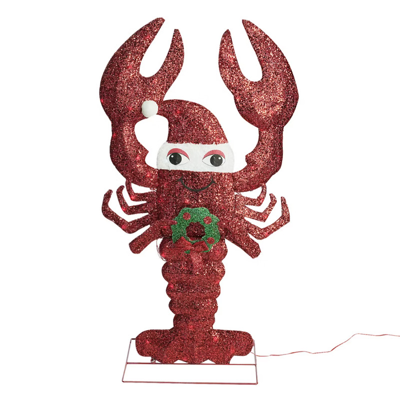 36" Lighted Christmas Lobster, Funny Whimsical Xmas Yard Decoration, Holiday NEW