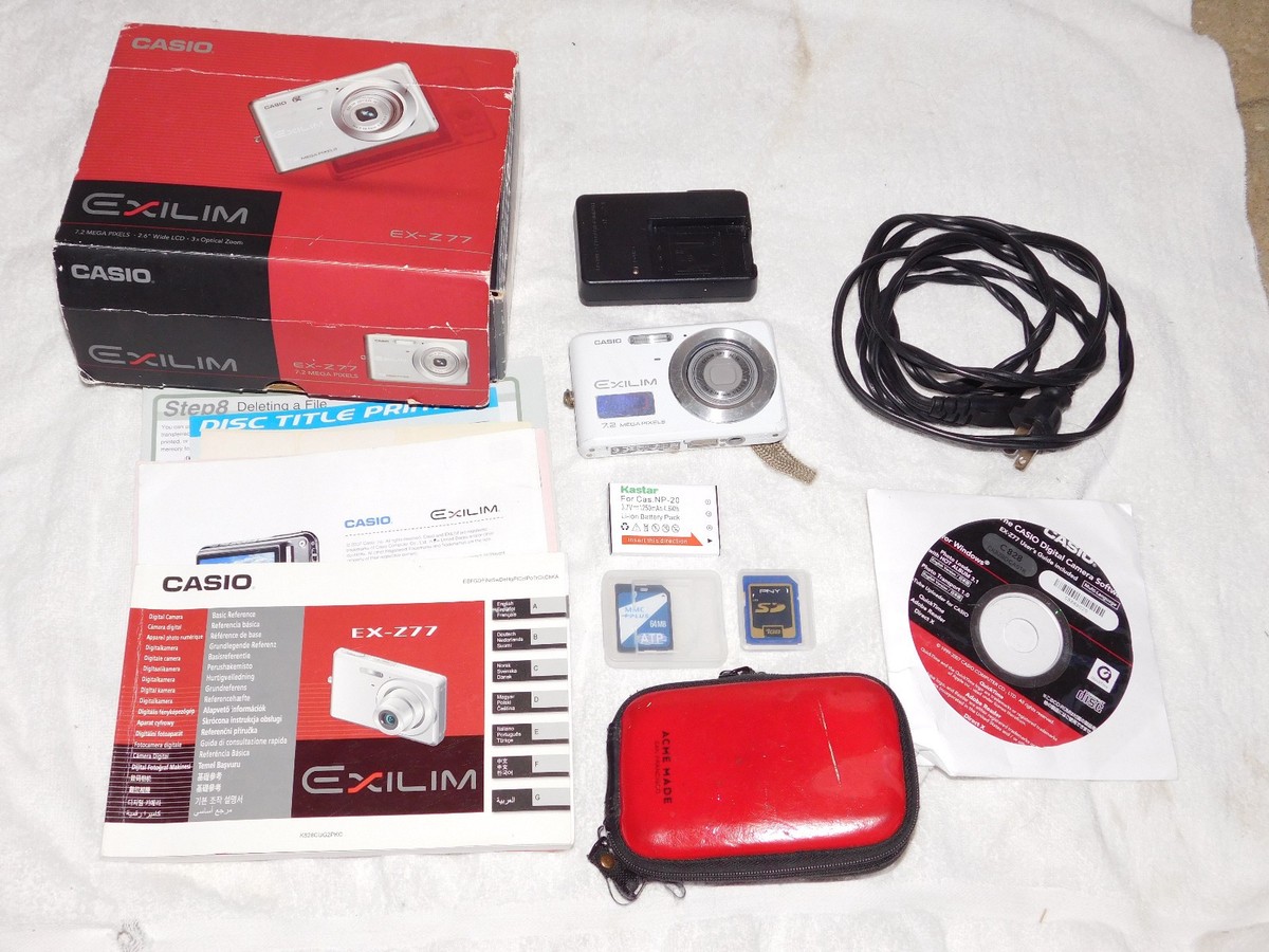 Casio EXILIM EX-Z77 7.2MP Digital Camera - White - W/Original Box