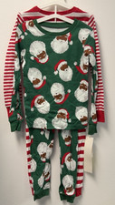 Boys Size 6 Carter's 4-Piece Pajamas Christmas Long Sleeve Green Red