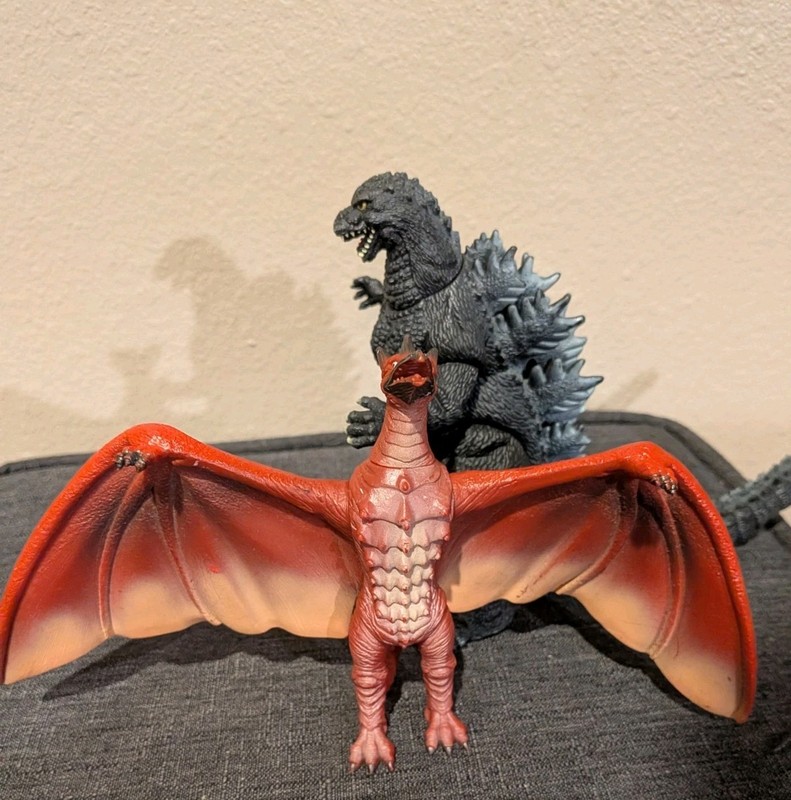 Bandai 6 inch Godzilla 1998 and Bandai Fire Rodan 1998 Vintage Bundle Lot Rare!