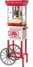 Nostalgia Popcorn Maker Machine - Professional Cart With 2.5 Oz Kettle Makes Up