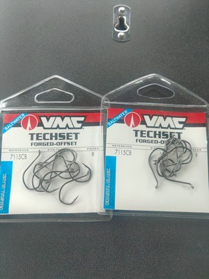 Vmc Techset Forged Offset 7115cb 1/0 Saltwater Hooks In Coastal Black 2-9 Packs