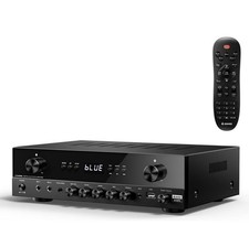 600W Peak Stereo Audio Amplifier Receiver, Bluetooth 5.3, Phono, USB, FM, 2 Mic-
