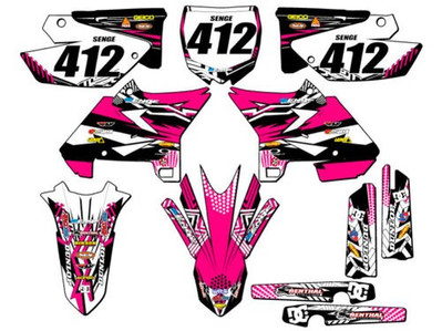 2002-2004 Passt Für UFO RESTYLE YZ 250 2-Takt MAYHEM Pink Senge Grafikset Com...
