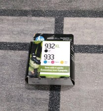 Genuine HP 932XL/933 Ink Cartridge 4 Pack Black/Color N9H62FN Sealed Nov/2024C
