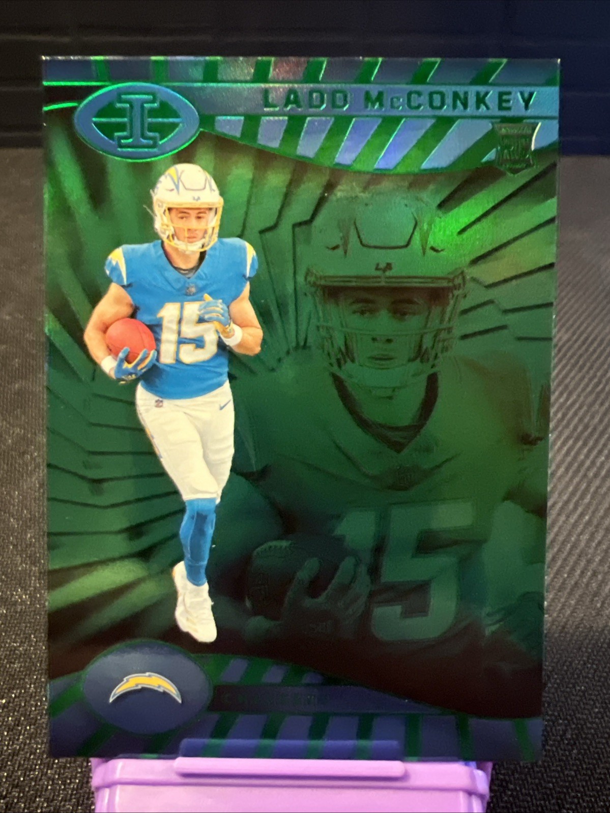 2024 Panini Illusions - Ladd McConkey 51 Trophy Collection Emerald (RC) Chargers