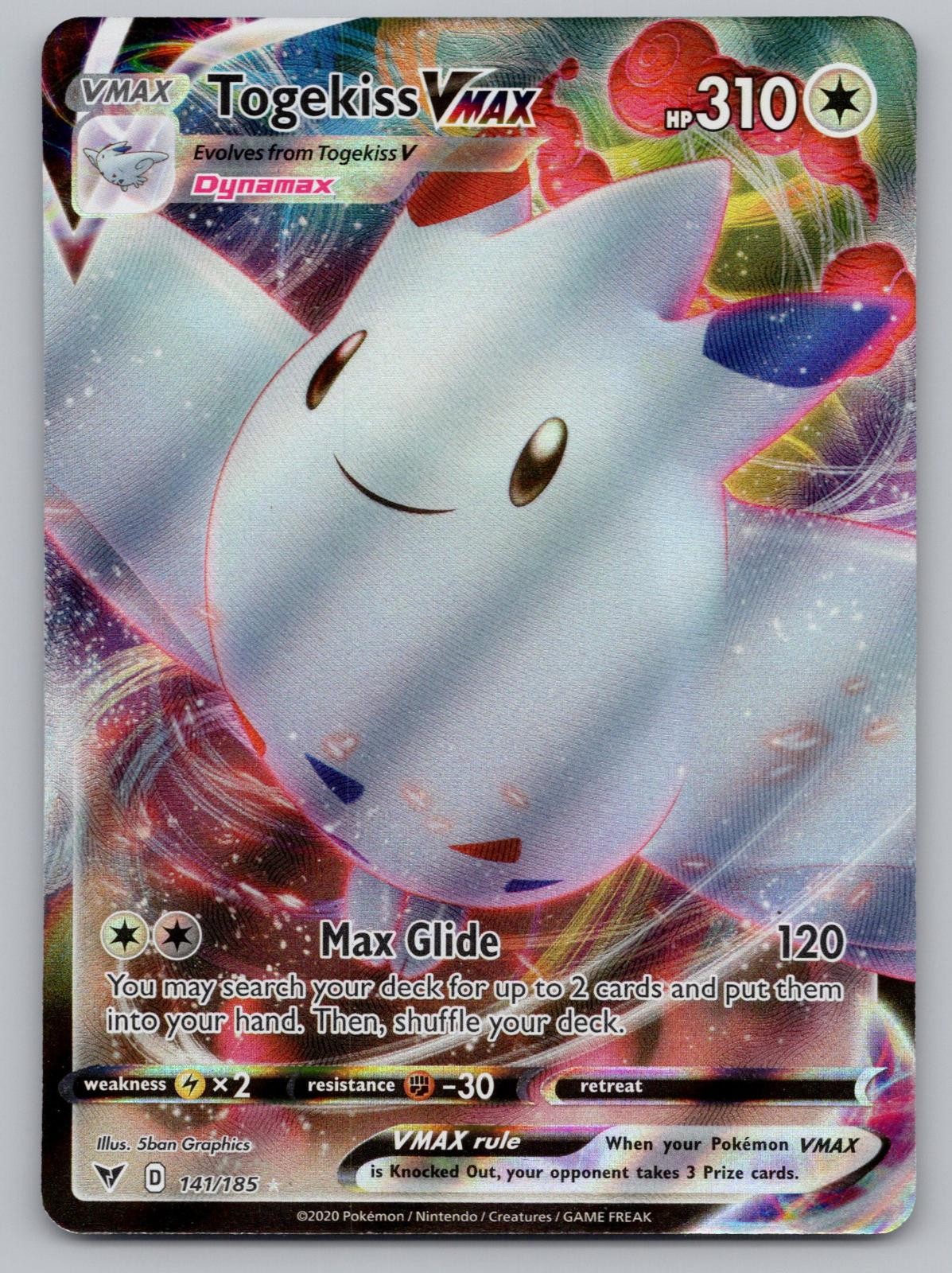 Togekiss VMAX 141/185 Holo VMAX Rare Vivid Voltage Pokemon Lightly Played