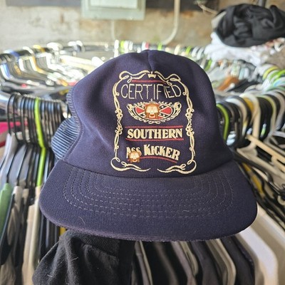 Vintage Snapback Hat Certified Southern A Butt Kicker Trucker Cap 70s/80s Confed