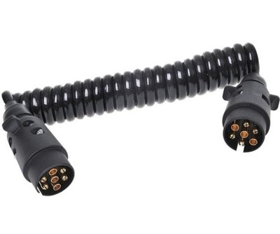 Spiralkabel Anhängerkabel 3M mit 2x Stecker 7-polig PVC Verlängerungskabel 12V