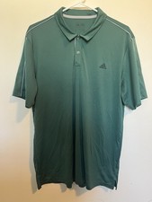 Adidas Men's Green Golf Polo Shirt Short Sleeve Performance Size LARGE EUC