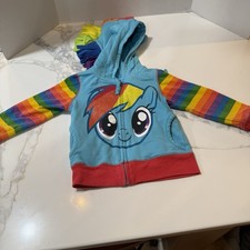 My Little Pony Big Girls Sudadera con Capucha con Cremallera, Rainbow Dash, 3T