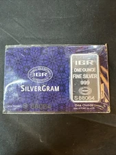 1ozt  Silver Bar - IGR .999 Fine Silver In Certified Assay