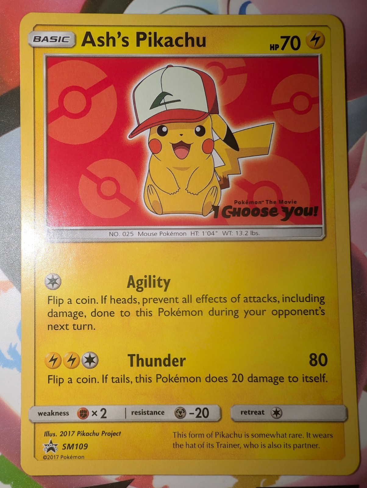 POKÉMON TCG ASH'S PIKACHU SM109 2017 PIKACHU PROJECT NEAR MINT (SEE PHOTOS)