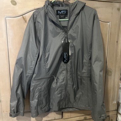 Mack Russo Wind Breaker Men s /women s Full Zippered Gray Hooded Jacket NWT