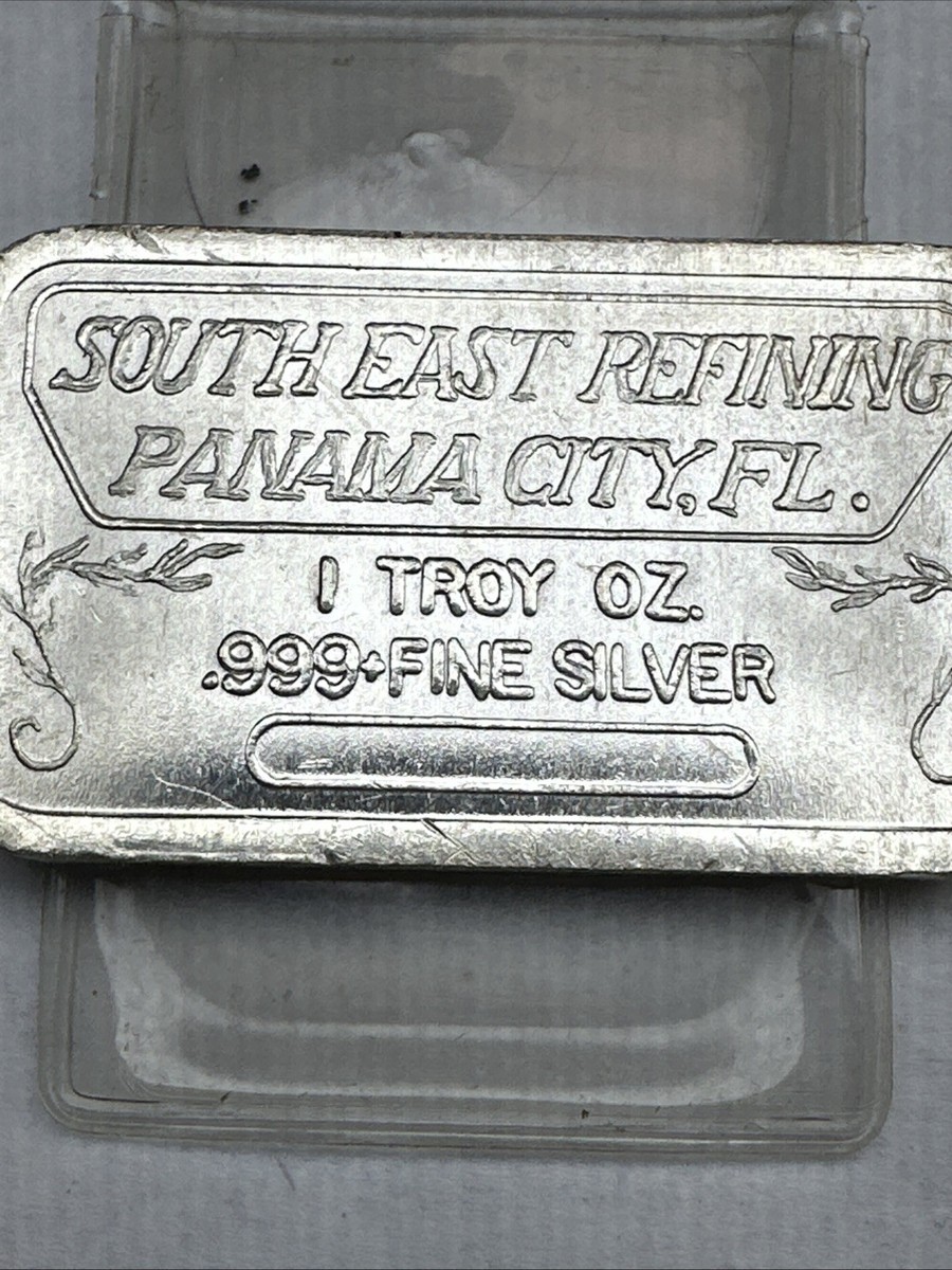 One Troy oz .999 Fine Silver Bar, SOUTHEAST REFINING PANAMA CITY