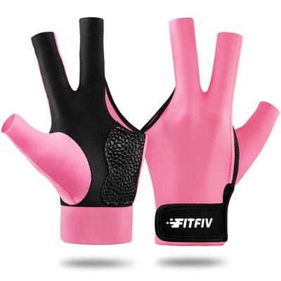 ''Left Hand Billiard Pool Glove 3 Finger Adjustable Sizes for Snooker Players''