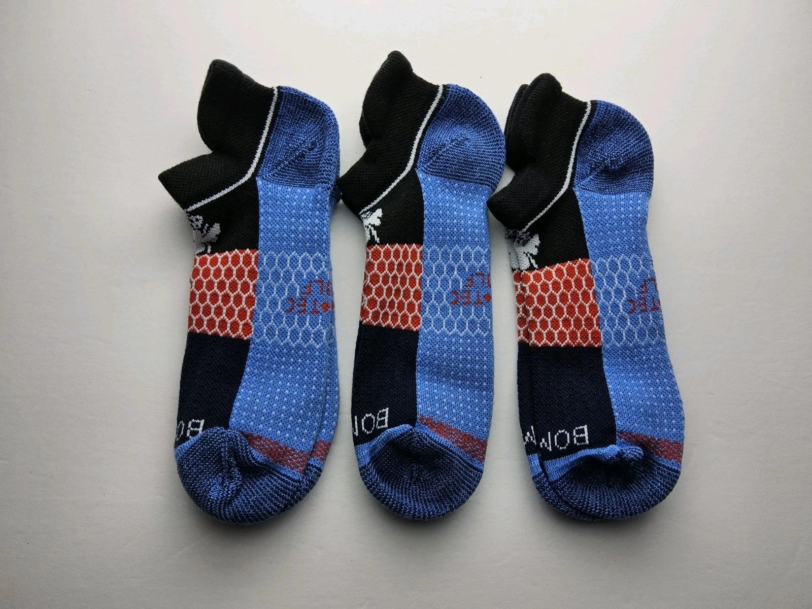 Bombas Hex-Tec Golf Athletic Ankle Socks Lot Of 3 Pairs Size M