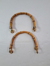 Set Of 2 Bamboo Purse Handles As Is Retro Rep...