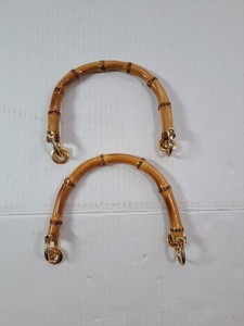 Set Of 2 Bamboo Purse Handles As Is Retro Repurpose
