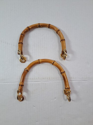 Set Of 2 Bamboo Purse Handles As Is Retro Repurpose