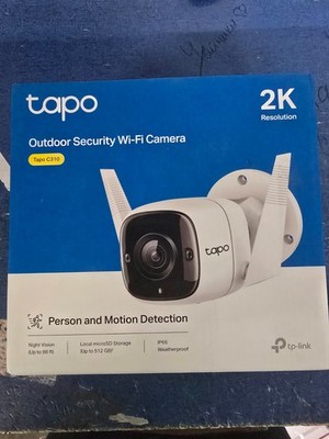 Tapo 2K QHD Security Camera Outdoor Wired, Starlight Sensor for Color White