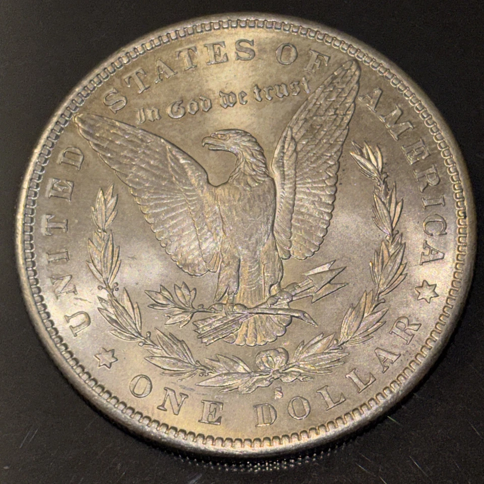 Moneda de dólar de plata Morgan 1882-S como nueva excelente moneda rara coleccionable  Foto 3 de 4