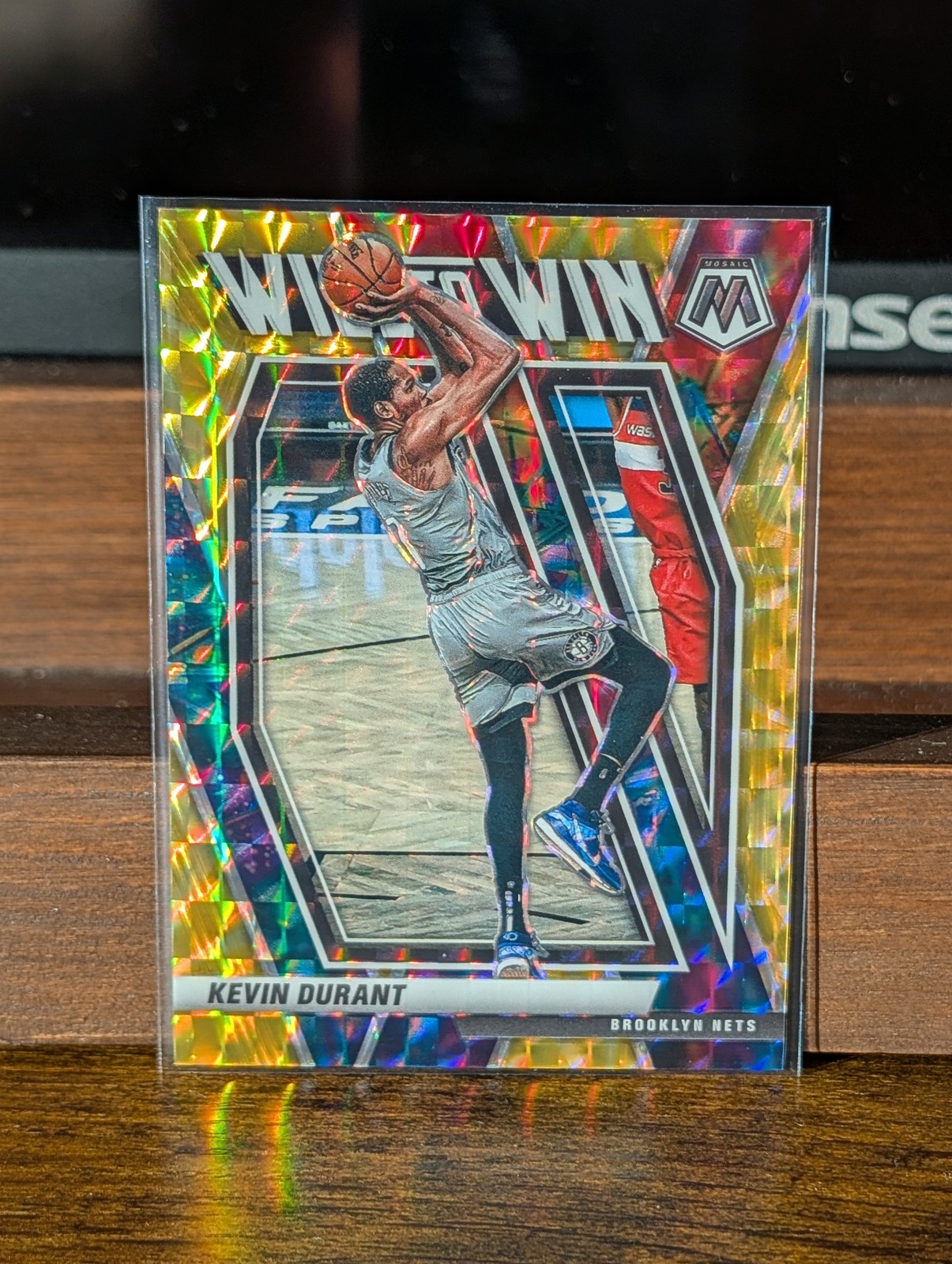 2020-21 Panini Mosaic - Will to Win Kevin Durant #1 Reactive Yellow Mosaic Prizm