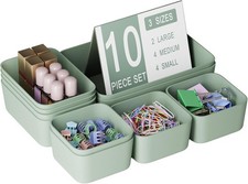 Plastic Drawer Organizers, 10 PCS Drawer Organizer Bins, Bathroom and Vanity
