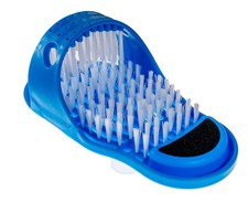 Shower Foot Scrubber w/ Suction Cups Pumice Stone Bristles for Hands Free Use